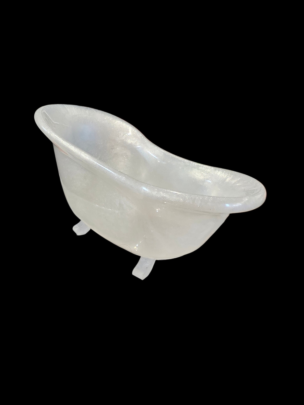 Mini Bathtub In White Resin, Jewelry Box, Change Box - Picture 3 of 5